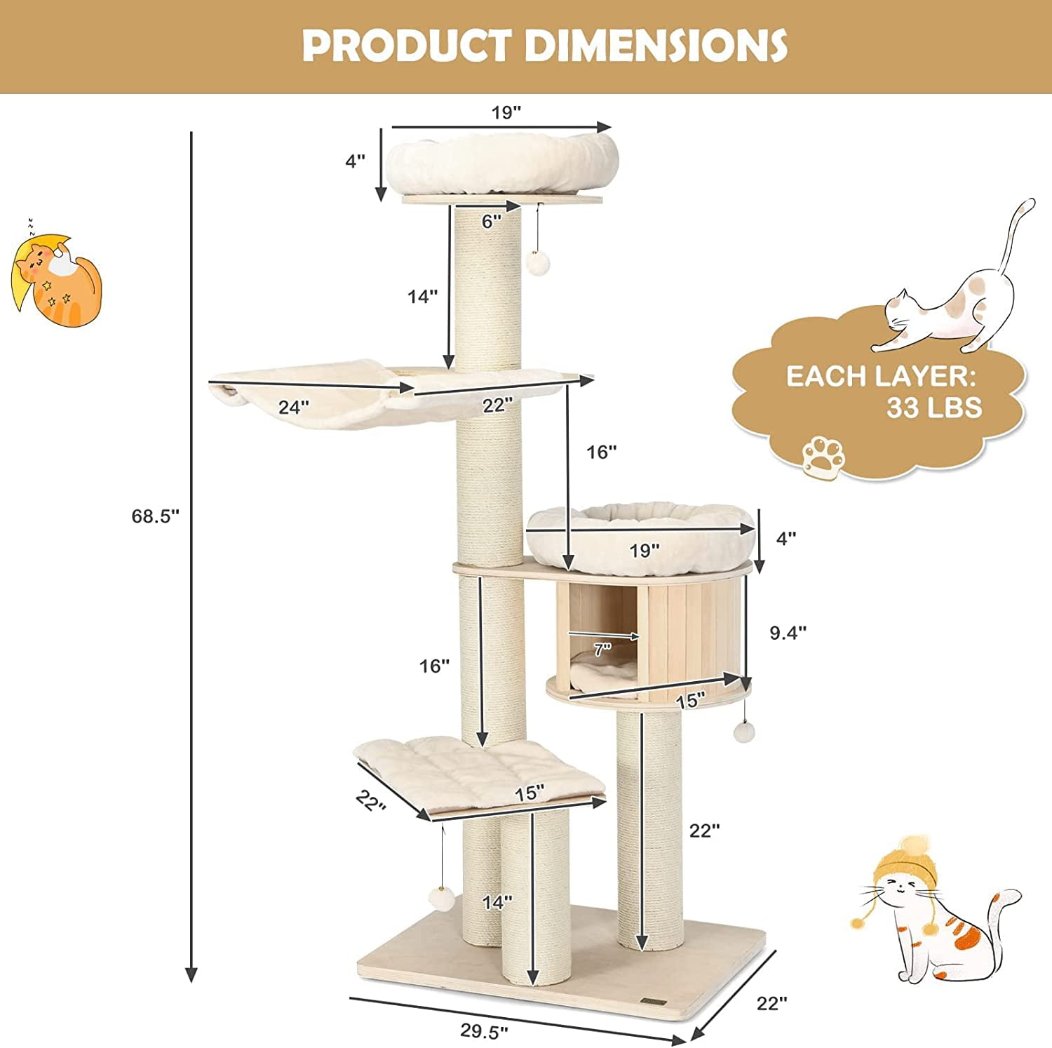 tangkula modern cat tree