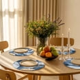 thumbnail image 3 of Round Placemats Abstract White Feathers 15 inch Set of 6 Table Mats for Dining Table Blue Modern Art Heat Resistant Non-Slip Kitchen & Home Decorative Place Mat Set, 3 of 8