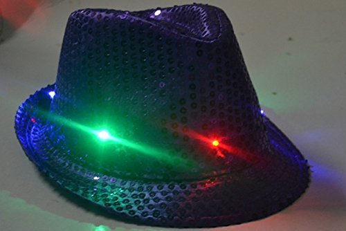 LED Light Up Flashing Fedora Hat - Pink 