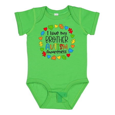 

Inktastic I Love My Brother Autism Awareness Gift Baby Boy or Baby Girl Bodysuit