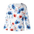 thumbnail image 4 of Homenesgenics Fall Tops for Women Long Sleeves Women's Fashion Casual Printed Button-Up Blouse T-Shirt Blouse Red XL, 4 of 5