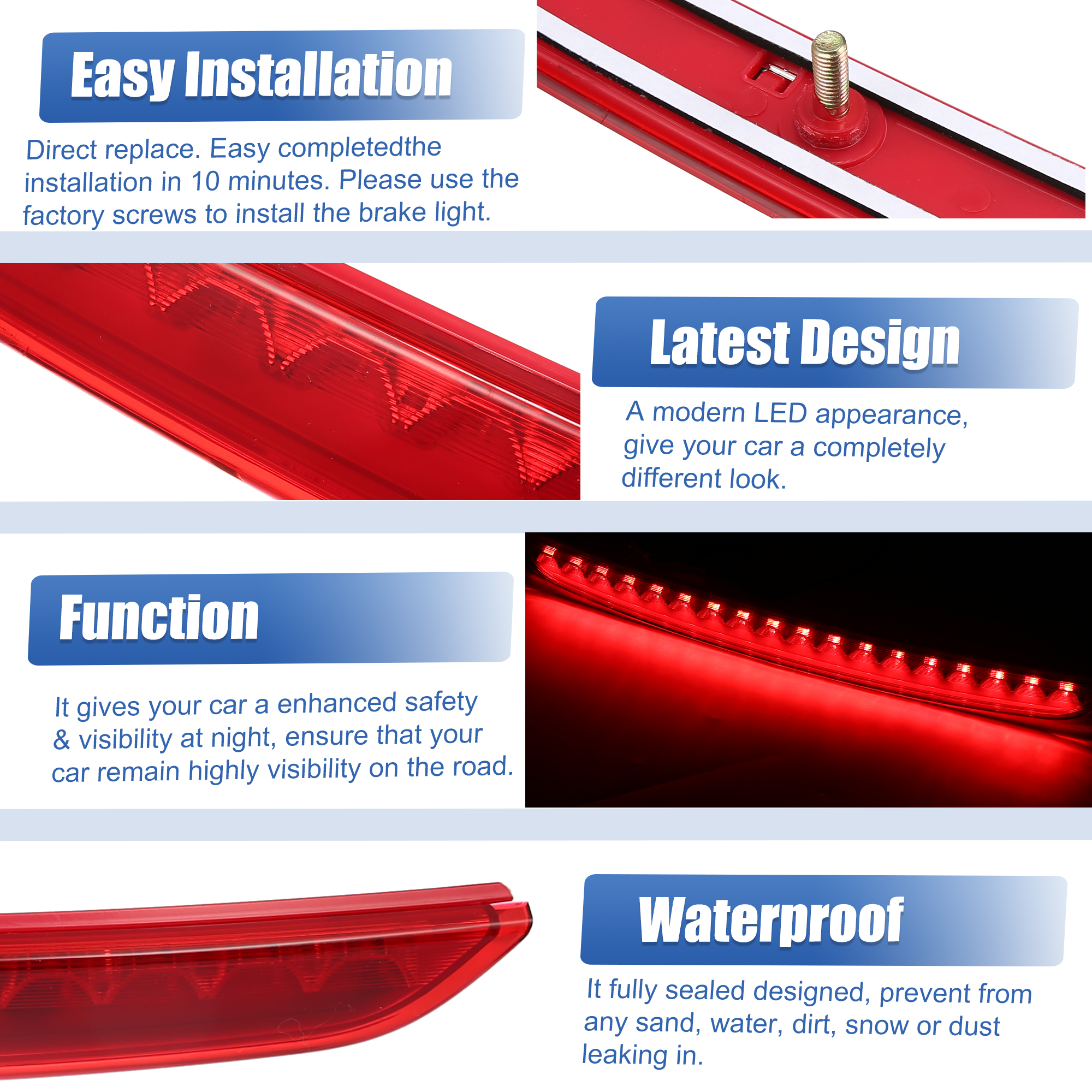 High Level Third Brake Light For BMW 645Ci, 650i, M6 (2004-2007) – LED, Red Lens, Part #63256911909