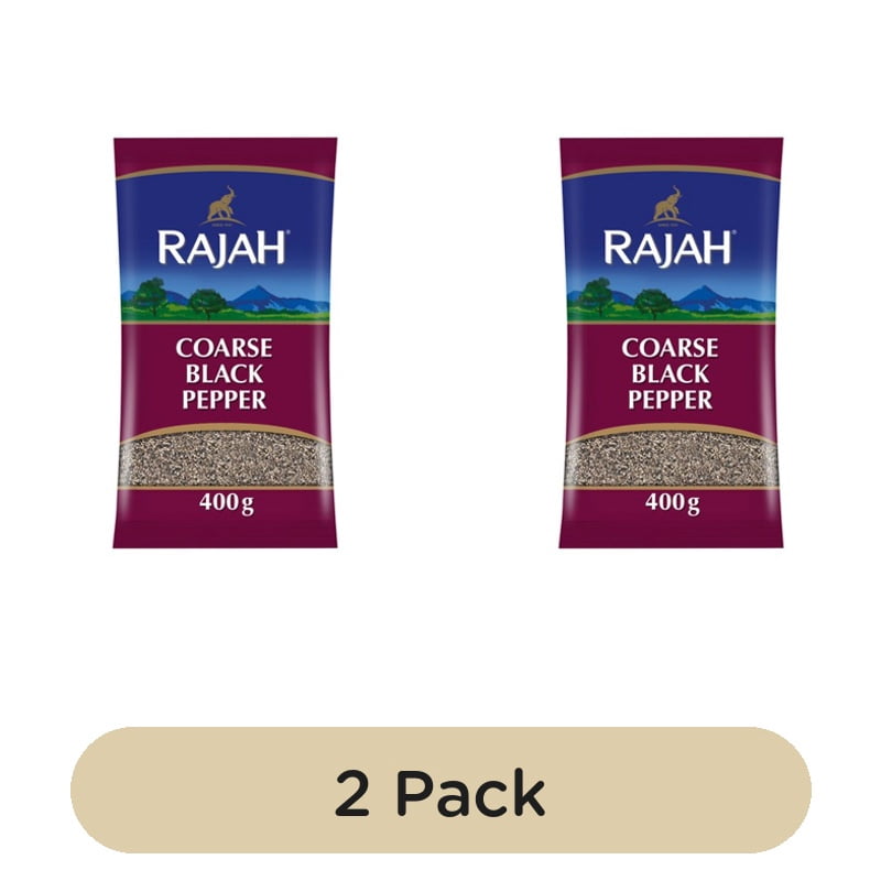 Rajah Coarse Black Pepper 400g, British Import (Pack of 2)