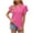 Hot Pink, variant on XMMSWDLA Womens T Shirts Ruffle Short Sleeve V Neck Summer Top Loose Fitted Tee for Women Dreesy Summer Tops for Teens