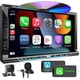 thumbnail image 1 of Estéreo para automóvil de doble DIN con reproductor de CD/DVD: CarPlay y Android Auto, audio para automóvil con Bluetooth, pantalla táctil HD de 7 pulgadas, cámara trasera, USB/TF/AUX, subwoofer, rece, 1 of 5