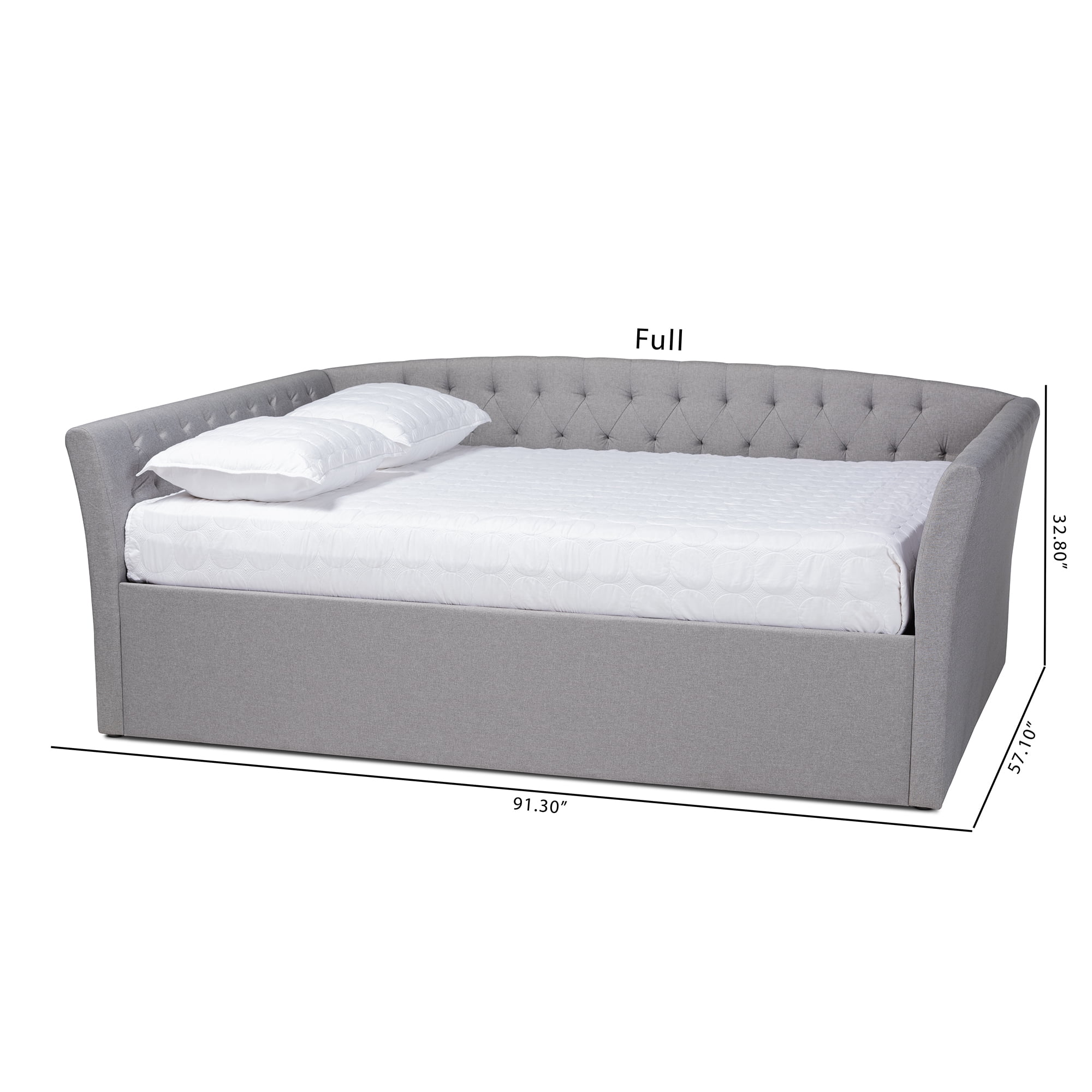 Baxton Studio Delora Light Gray Upholstered Queen Size Daybed