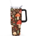 thumbnail image 2 of 40oz Cute Mini Cactus Theme Stainless Steel Flip Straw Tumbler Spill Proof Travel Cup Double Wall Vacuum Insulated Coffee Mug with Top Handle, 2 of 6