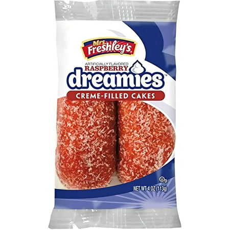 Mrs. Freshley's Cream Filled Raspberry Dreamies 2-Pack | 8 Count (16 Pieces)