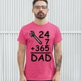 thumbnail image 3 of Tee Hunt DAD 24 7 365 T-Shirt Funny Dad Gift Father's Day Men's Tee, Hot Pink, 3X-Large, 3 of 5