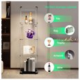 thumbnail image 3 of Tempered Glass Display Cabinet with Bluetooth LED Light Strip, Door Lock, Castors, Wine & Storage Cabinet for Living Room, Bedroom, Hallway, Office – Black, Classic, 3 of 3