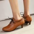 thumbnail image 2 of Mostsola Kitten Heels for Women Retro Lace up Oxford Shoes Casual Business Work Dress Shoes, 2 of 6