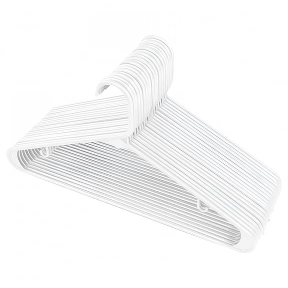LAMIRO 5Pcs White Hangers Plastic Hangers Clothing Hangers Ideal for Everyday Standard Use,5Pcs White Hangers Home Essentials