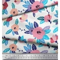 thumbnail image 3 of Soimoi Purple Cotton Voile Fabric Leaves & Anemone Floral Print Sewing Fabric Yard 42 Inch Wide, 3 of 3