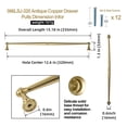 thumbnail image 2 of Goo-Ki 12.6''(192 MM) Hole Centers Brushed Gold Cabinet Pulls, Zinc Alloy Drawer Pulls Cabinet Handles for Dresser and Cupboard, 6 Pack, 2 of 7