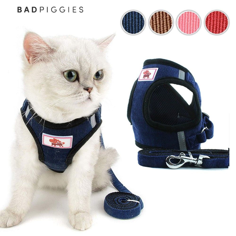 BadPiggies Universal Puppy Cat Dog Harness with Leash Set Escape Proof