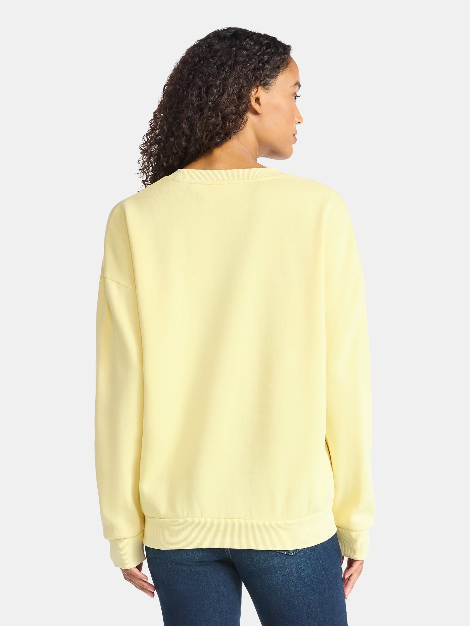 SpongeBob SquarePants Women’s Textured Graphic Crew Sweatshirt, Sizes XXS-XXL