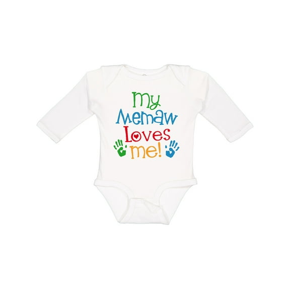 Inktastic My Memaw Loves Me Boys or Girls Long Sleeve Baby Bodysuit