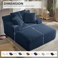 thumbnail image 2 of Aukfa 66" Oversized Chaise Lounge Indoor Boneless Couch Plush Sofa Bed for Living Room, 3Pillows, Blue, 2 of 9