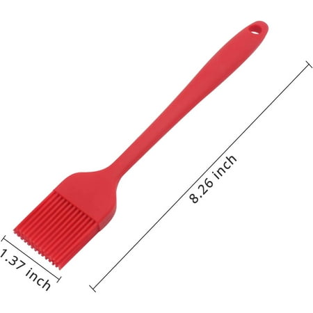 

Silicon Brushes Heat Resistant Pastry Brushes Spread Oil Butter Sauce Marinades for BBQ Grill Barbeque & Kitchen Baking Cooking (M Cherry Red)