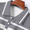 thumbnail image 6 of Fnnxeal Mens Polo Shirts Pullover Short Sleeve Button Casual Summer Collared Polo Gray Shirts for Men Size 2XL, 6 of 7