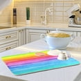 thumbnail image 6 of GZHJMY Rainbow Striped Dish Drying Mat for Kitchen Counter,Super Quick Absorbent Composite Sponge Dish Drying Pad,Heat Resistant Non-Slip Rack Tableware Mat (16x18Inch)for Dishes Coffee Machine Dish, 6 of 7