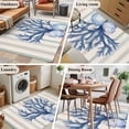 thumbnail image 6 of Blue Coral Shell Washable Area Rugs 3'x5', Watercolor Stripes Low Pile Throw Living Room Rug Non-Slip Sturdy Edge Binding Carpet for Indoor Entryway Bedside Kitchen, 6 of 9