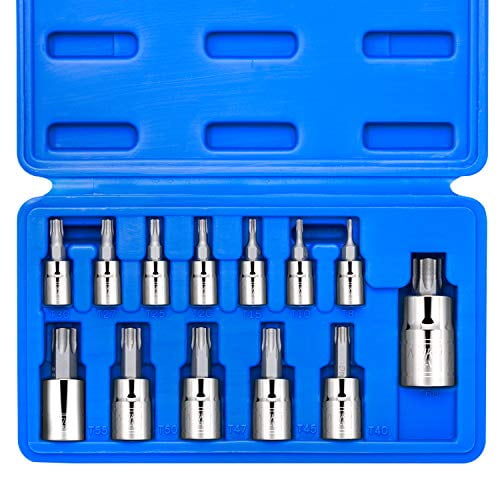 Neiko a Torx Bit Socket Set Metric T8 T60 13 Piece Set S2 And Cr V Steel 1 4 3 8 And 1 2 Inch Drive Walmart Com Walmart Com