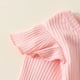 thumbnail image 5 of Odeerbi 0-18 Meses Conjunto Canastilla de Verano Para Niña Body de Punto Elástico de Algodón Falda Con Tirantes Florales Cinta Para La Cabeza Conjunto de Tres Piezas Mono Con Volantes, 5 of 8
