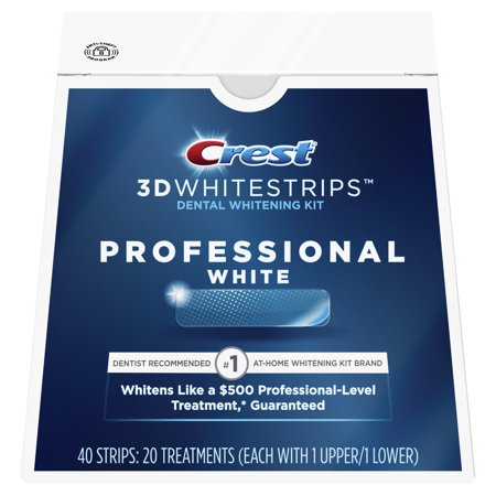 Crest 3D Whitestrips Professional White Teeth Whitening Kit, 20 (Best Over The Counter Teeth Whitening Treatment)