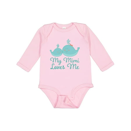 

Inktastic My Mimi Loves Me Gift Baby Boy or Baby Girl Long Sleeve Bodysuit