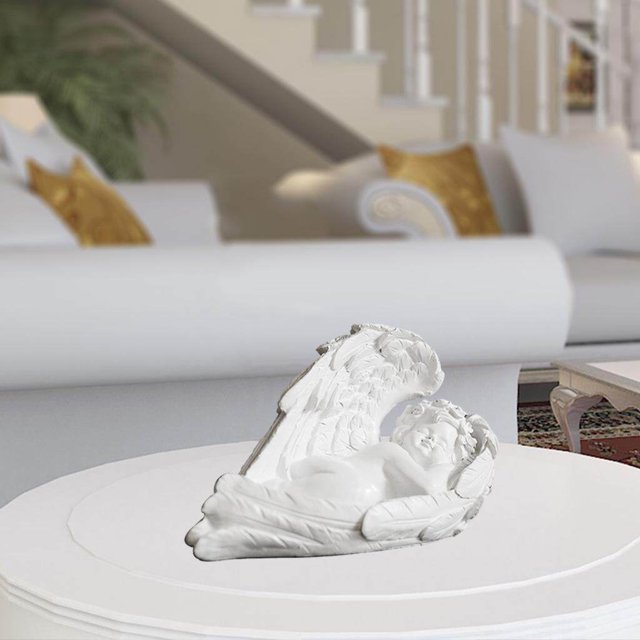 thinsony Resin White Angel Statue Desktop Decor Collection Window Props Christmas lie down right think