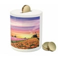 thumbnail image 3 of Nature Piggy Bank, Tulip Fields and Windmills in European Landscape with a Sunset Sky View, Ceramic Coin Bank Money Box for Cash Saving, 3.6" X 3.2", Orange Pink Purple, by Ambesonne, 3 of 4