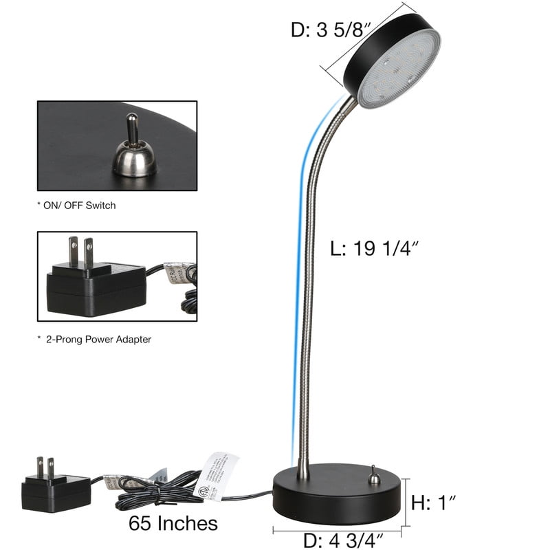 Lucere LED Desk Lamp, Reading Light, Office Table Lamp with 21LEDs, Flexible Gooseneck Light 4000K Natural Light Eye Protection Desk Light for Reading, Office or Video Conferencing