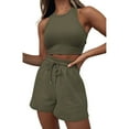 thumbnail image 4 of GZWYHT Lounge Sets for Women Comfy Sets for Women Clothing Workout Outfits For Women Casual Sets Yoga Shorts Set Two Piece Sets for Women Two Piece Sets for Women Summer AG L, 4 of 9