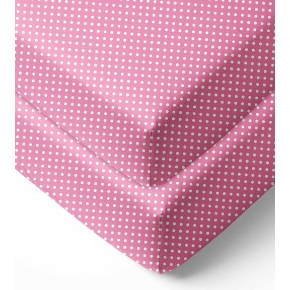 Bacati Pin Dots Fitted Crib Sheet 100% Cotton Percale, Available in Multiple Colors