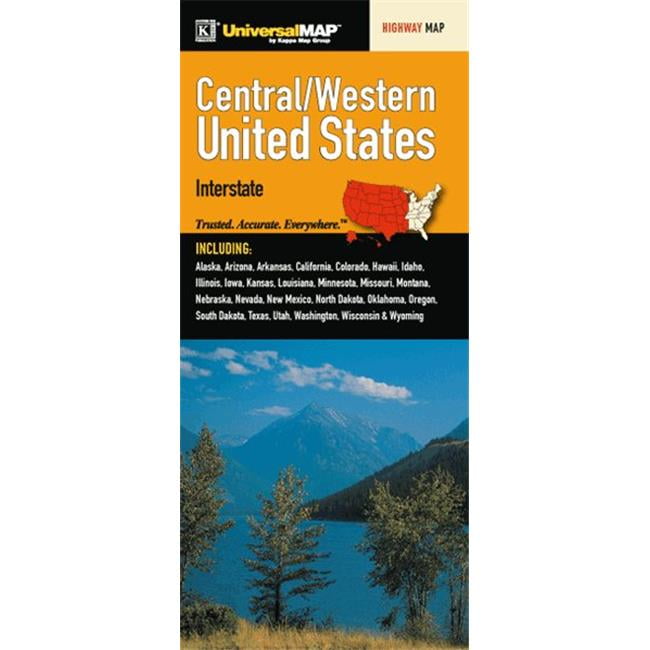 Universal Map 15045 États-Unis centrales régionales & Western Pli Carte 