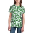 thumbnail image 3 of Wukai Leopard print St. Patrick's Day Youth Unisex Short Sleeve T-Shirt for Boys, Girls, Teens, and Kids-Medium, 3 of 7