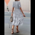 thumbnail image 3 of Vestido de Rayas Gris L, 3 of 4