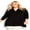 Black, variant on Avenue Women's Plus Size Ellis Plain V-Neck 3/4 Sleeve Tunic Top