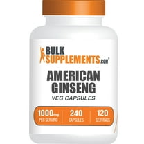 BulkSupplements American Ginseng Extract Capsules - Vegan, 1000mg per Serving (240 Capsules - 120 Servings)
