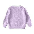 thumbnail image 5 of DJDLJWCJ Toddler Girls Cardigan Sweater Long Sleeve Knit School Uniform Sweater Loose Fit Button Down Cardigan Outerwear Purple Size 4T, 5 of 10