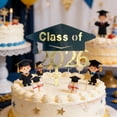 thumbnail image 5 of Klonfd Graduation Cake Class Of 2026 Cake Toppers Grad Cap Decorative Cupcake Inserts Graduation Theme Party, 5 of 5