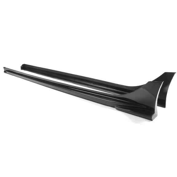 Ikon Motorsports Side Skirts Compatible With 2022-2025 Honda Civic 11th Gen Sedan 4-Door Painted Carbon Fiber Print PP Mugen Style Side Skirts Extension Rocker Panels Added on Bodykit 2PCS