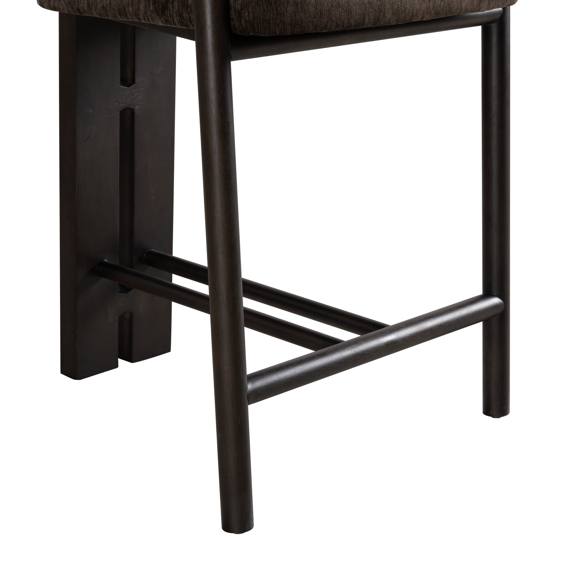 Aaliyah Espresso Solid Wood Upholstered 26" Counter Height Barstool with Brindle Brown Seat - Set of 3