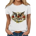 thumbnail image 4 of Vetsdori Short Sleeve T Shirts for Women Red White and Blue USA Years Anniversary Pullover Patriotic 4th of July Casual Graphic,Summer Crew Neck Womens Shirts Fashion, 4 of 5