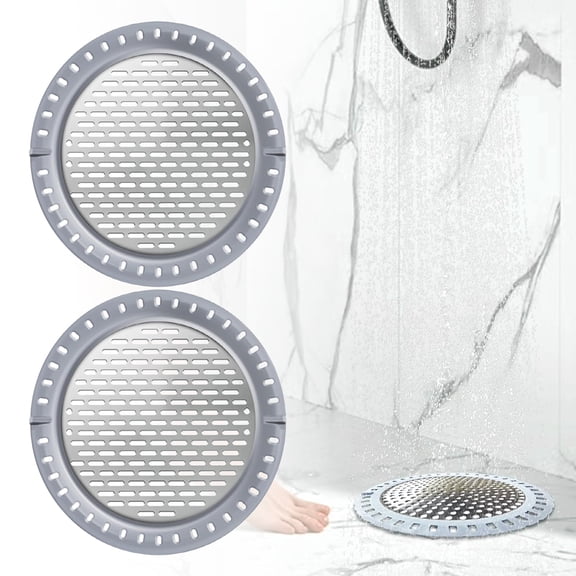 Mosawomo Bathtub Drain Hair Catcher, Silicone Tub Hair Catcher Anti-Slip Coating Suitable for Bathrooms Kitchens and Other Places 2Pcs