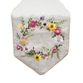 thumbnail image 2 of Fennco Styles Handmade Ribbon Embroidery Flower Decorative Linen Table Runner 13 x 72 Inch, 2 of 6