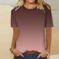 thumbnail image 5 of Women Short Sleeve Top Summer Cotton Basic Shirt Ladies V Neck Gradient Tie Dye Tee Casual Soft Stretchy Loose Tunic Tops Ladies Cute Blouse Streetwear Sports Tee Shirts Active Athletic Blouse, 5 of 5