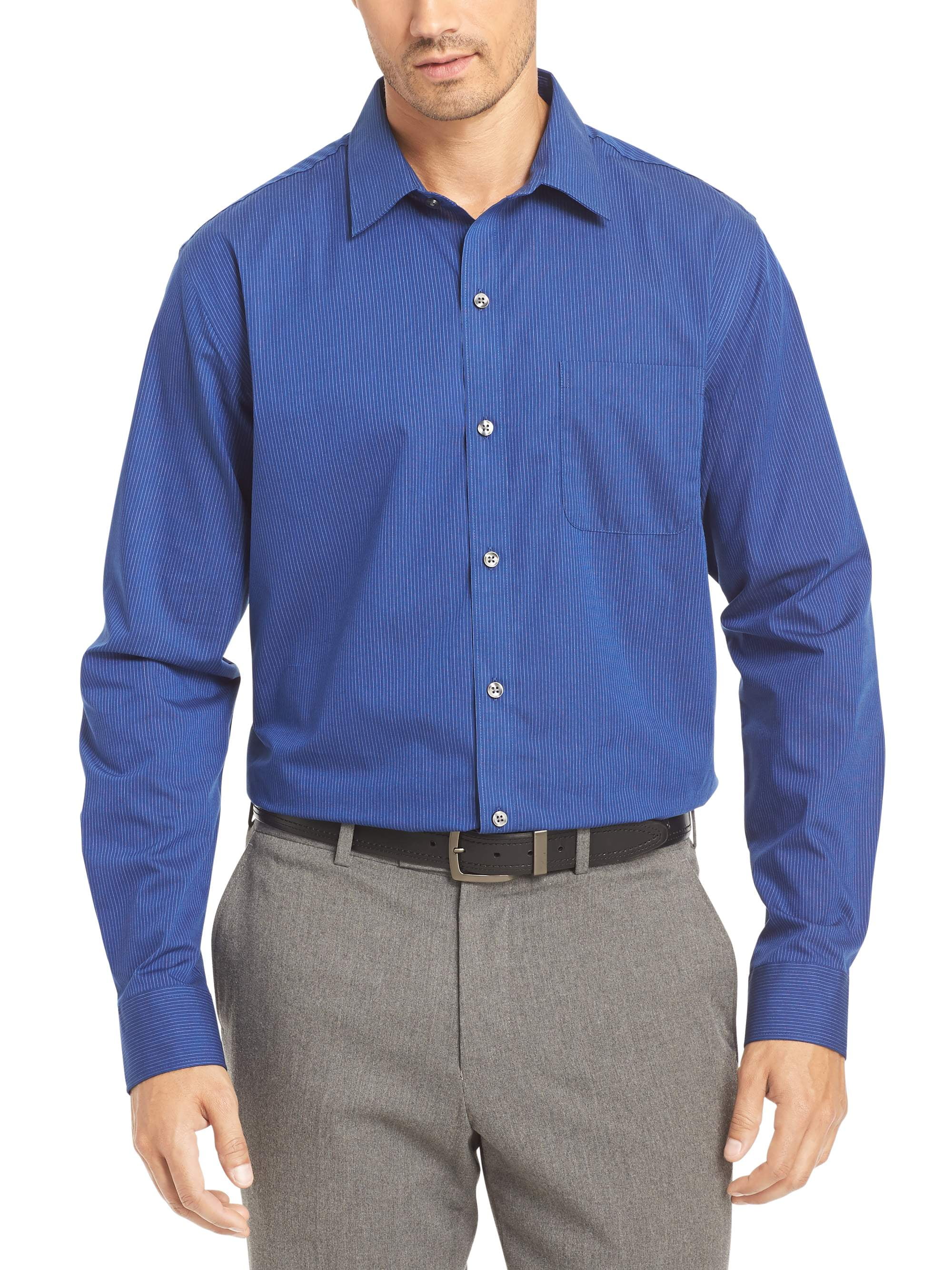 Van Heusen Men's Traveler Long Sleeve Non Iron Shirt - Walmart.com