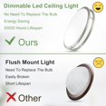 thumbnail image 3 of Depuley 18" LED Ceiling Light Fixture Modern Flush Mount Ceiling Light Brushed Nickel Round Ceiling Light for Living Room Bedroom Kitchen Hallway, 5 Color Adjustable, Super Bright 48W, 3 of 7